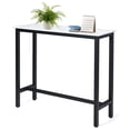 thumbnail image 6 of Gymax 47'' Pub Dining Table Industrial Bar Height Bistro Table w/ Faux Marble Top White, 6 of 10