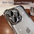 thumbnail image 2 of Luxury Transparent Shockproof Phone Case For iPhone 15 14 13 12 11 Pro Max Plus With Lens Protector Electroplate Bumper Cover, 2 of 7
