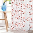 thumbnail image 5 of Deconovo Floral Sheer Curtains 63 inch Long, Rod Pocket Embroidered Leaves Sheer Curtains for Bedroom - 2 Panels, Each 52x63 in, Orange, 5 of 7