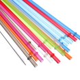 thumbnail image 1 of wileqep 12 pajitas reutilizables, desechables, extra largas, de colores variados, con cepillos de limpieza para fiestas o uso doméstico., 1 of 8