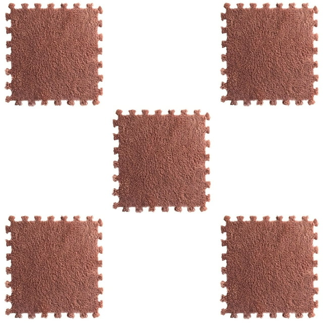Xihbxyly Alfombra de Terciopelo Tipo Puzle (Juego de 5 Piezas), Insonorizada y Resistente a Golpes, Preserva El Calor, Apta para Bebés, Ideal para Fitness, Decoración Elegante para El Hogar, 30 X 30