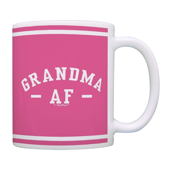 ThisWear Grandma Mug Grandma AF Grandma Cup Birthday Gifts for Grandma Announcement Coffee Mug Pink