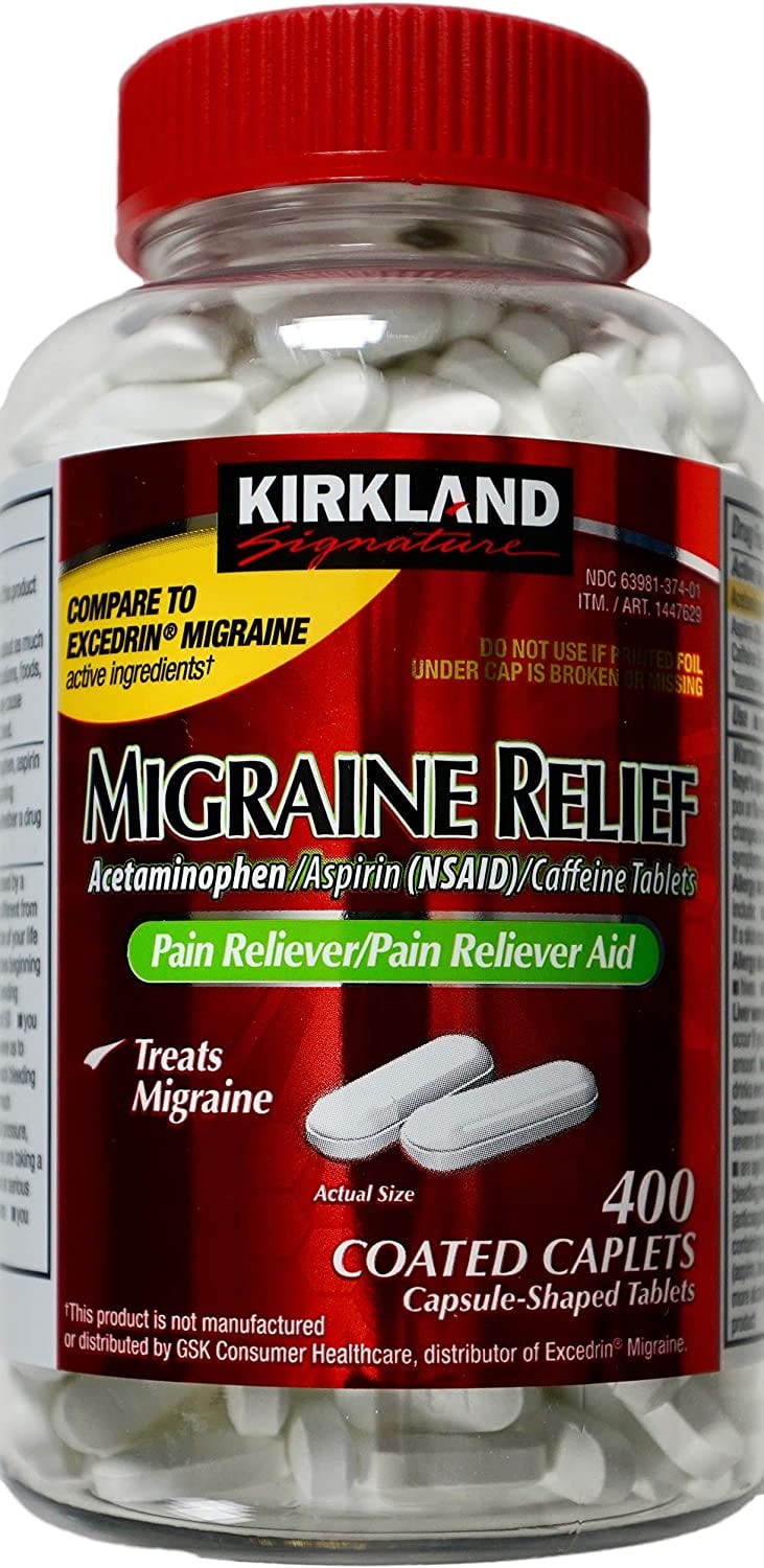 Buy Kirkland Signature Migraine Relief, 400 Coated Caplets Online at