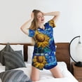thumbnail image 5 of Disketp Whimsical Sunflowers Night Sky for 2 Piece Shorts Sleepwear Women's Short-Sleeved Pajama Set Round Neck Pjs-XX-Large, 5 of 6