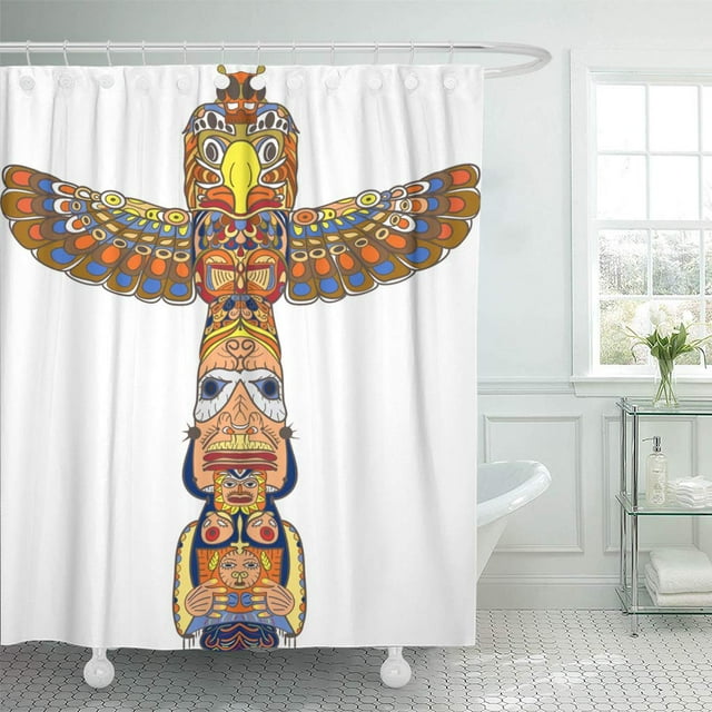ABPHQTO Tótem Ser Objeto Símbolo Planta Representación Familia Clan Cortina de ducha 150x180 cm