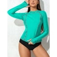thumbnail image 4 of Charmo Women Color Blocked Swim Shirts Long Sleeve Rash Guard UPF 50+ UV Swimsuit Top, 4 of 6
