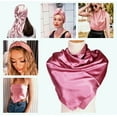 thumbnail image 4 of 35" Large Square Satin Head Scarf - Silk Hair Scarf Square Hair Bandanas Large Scarf Sleeping Head Wraps for Women, 4 of 7