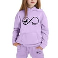 thumbnail image 4 of Girls Outfits Set Cute Letter Print Hoodie And Pants Comfy Casual Two Piece Outfit For Toddler Kids Winter Clothes, 4 of 4