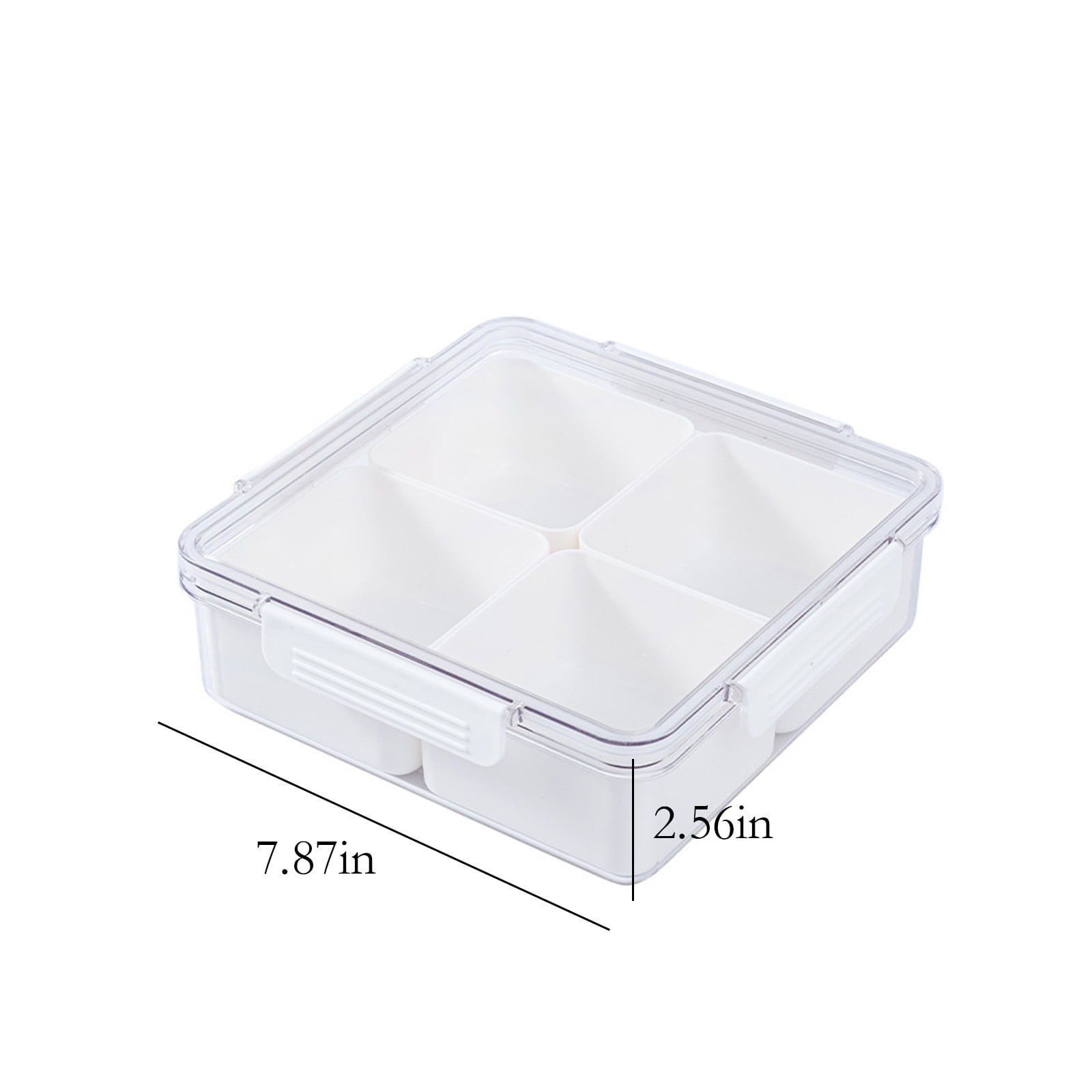 Plastic Snack Serving Tray with Airtight Lid and Removable