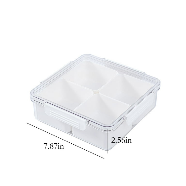 Round Plastic Divided Serving Tray with Lid 4/5 Individual Dishes