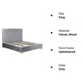 thumbnail image 6 of Lexi Grey Velvet King Bed-Color:Grey Velvet,Style:Contemporary, 6 of 8