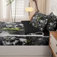 thumbnail image 5 of Homewish Spooky Skull Zipper Twin Comforter Sets with Fitted Sheet and 2 Pillowcases For Adults Teens,Flower Halloween Zipper Bedding Set,Green,Black Reversible,4pcs, 5 of 8