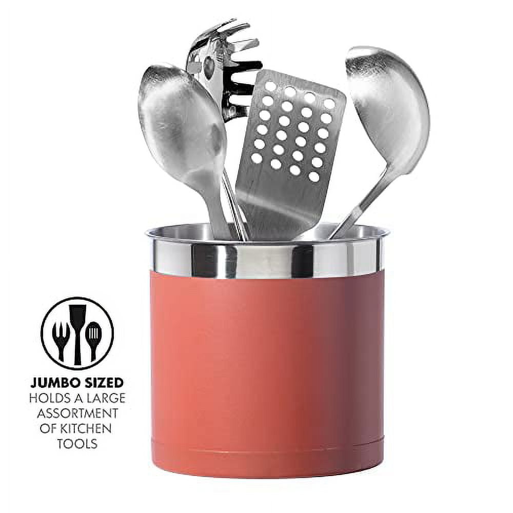 Oggi - Stainless Steel Jumbo Utensil Holder, Charcoal – Kitchen