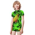 thumbnail image 2 of Prestonplayz Boys 2-Piece Swimsuit Set, Short Sleeve Rash Guard & Swim Trunks, 2 of 7