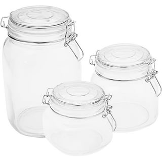 Mainstays Kitchen Storage 9.4-Ounce Clear Glass Lock Lid Jar with Silicone  Gasket