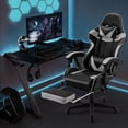 thumbnail image 4 of Luxvie Gaming Chair with Footrest High Back Office Chair with Headrest&Massage Lumbar Support Swivel Ergonomic Gaming Chair for Adults, Gray, 4 of 10