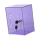 thumbnail image 5 of Alcancía acrílica para ahorrar dinero, con cerradura, para escritorio, manualidades, multiusos, transparente violeta, 5 of 9