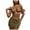 Army Green, variant on Women's 3 Piece Swimsuits Halter Triangle Crochet Bikini Sets with Cover Up Skirt (Light Blue, S)