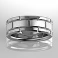 thumbnail image 2 of Tungsten Rings for Men Wedding Bands for Him Womens Wedding Bands for Her 8mm Silver Brick Pattern Size 6-27, 2 of 7