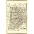 thumbnail image 1 of 24"x36" Gallery Poster, Map of Indiana 1885, 1 of 1