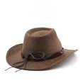 thumbnail image 4 of Western Denims Hat Belt Decorated Hat Sun Protecting Hat Wide Border Hat for Photography Stage Props rose red, 4 of 4