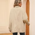 thumbnail image 5 of SWSMCLT Women's Jean Top Soft Jacket Long Sleeve Fall Pocket Ladies 80s Drop Shoulder Coat Oversized Spring Western Classic Khaki XX-Large, 5 of 5