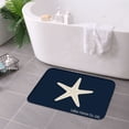 thumbnail image 3 of FJPT Non Slip Flannel Polyester Floor Mat Starfish Design Navy Blue For Bathroom Kitchen Bedroom Decor 16x24 inch, 3 of 5