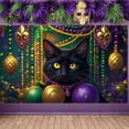 thumbnail image 3 of Colorful Design Mardi Gras Banner Masquerade Theme Carnival Display Feather Decoration Firework Pattern Festival Background for Carnival Party Mardi Gras Celebration Masquerade Ball, 3 of 9
