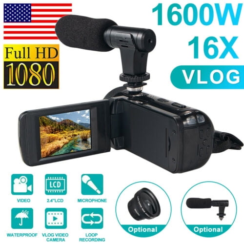 Jinyi Hd 1080P Digital Video Camera Youtube Live Stream Vlogging Recorder Microphone