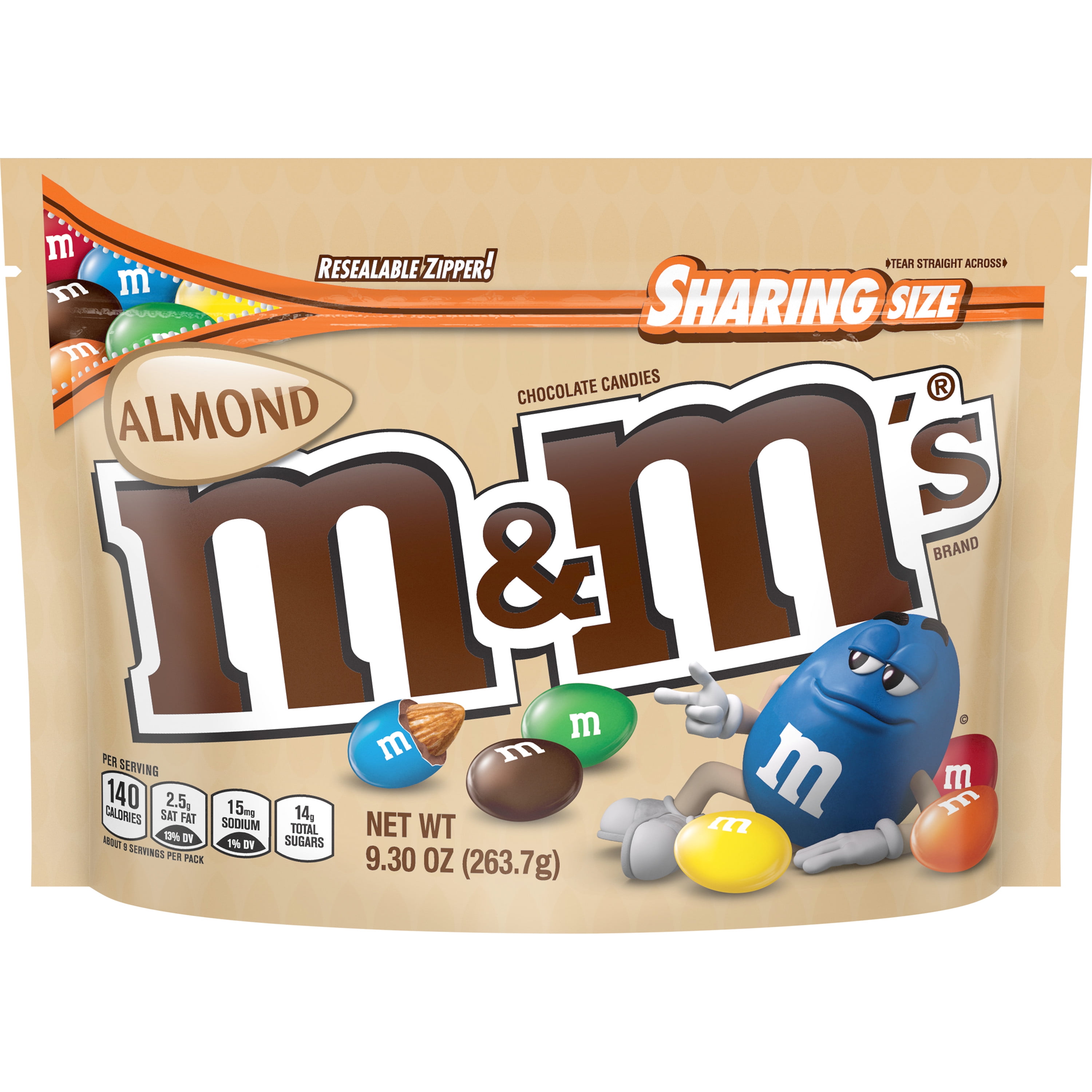 M&M'S Almond Chocolate Candy Sharing Size 9.3-Ounce Bag