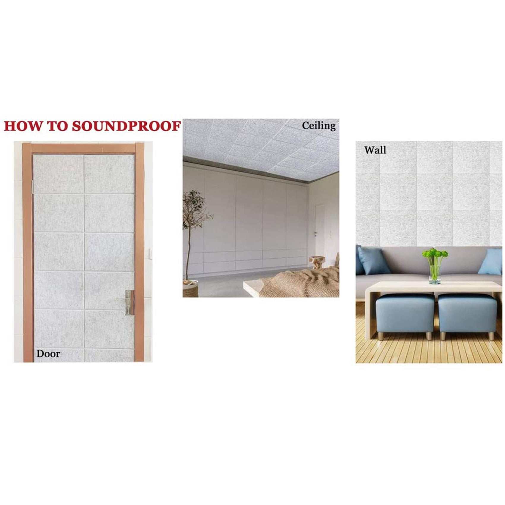 12PCS Acoustic Absorption Panel 12inch x 12inch x 0.4inch Sound Proof Padding for Bass Isolation for Acoustic