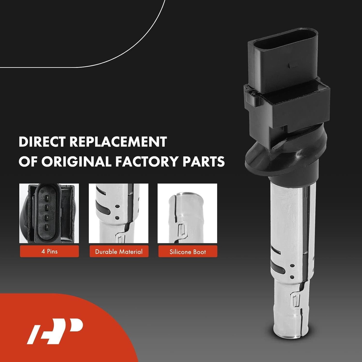 A-Premium Set of 6 Ignition Coil Pack and Iridium Spark Plugs Compatible with Volkswagen Passat 2009-2010, Passat 2012-2018, Atlas 2018-2019, CC 2009-2016, Touareg 2009-2017, Passat CC & Audi Q7