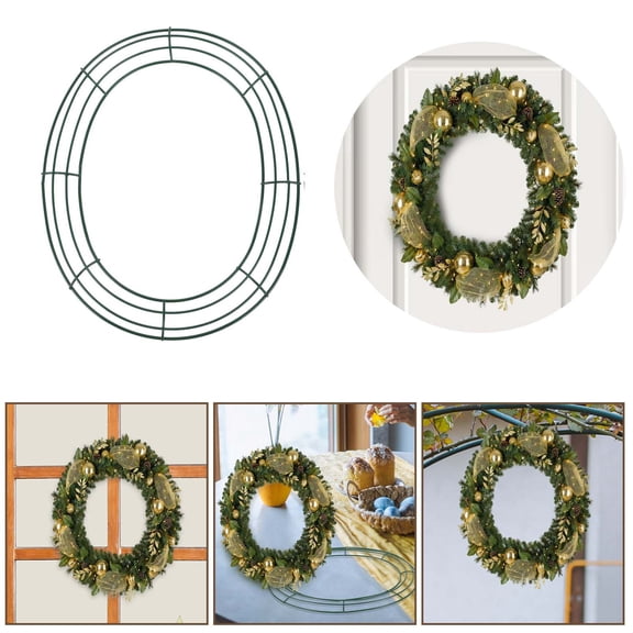 Junepar 12" Green Iron Easter Egg Wreath Frames for DIY Holiday Decorations Metal Wire Garland Forms for Seasonal Crafting & Home Decor