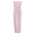 thumbnail image 4 of Ecqkame Prom Dresses 2025 Sexy Strapless Tube Evening Dress Solid Color Wrap Hips Hollow-Out Long Dress Pink XL, 4 of 5