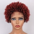 thumbnail image 4 of Unique Bargains Lace Front Wigs Heat Resistant Short Curly Wigs Wine Red, 4 of 8
