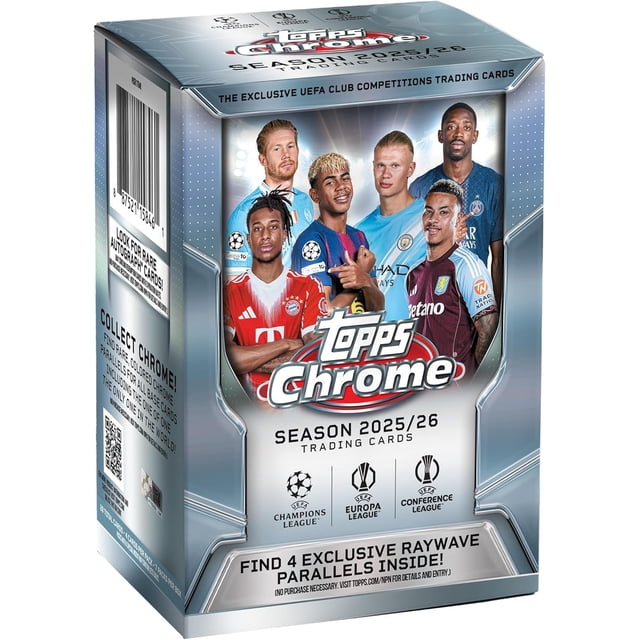 2025-26 Topps Chrome UEFA Club Competitions Soccer - Factory Sealed - Value Box