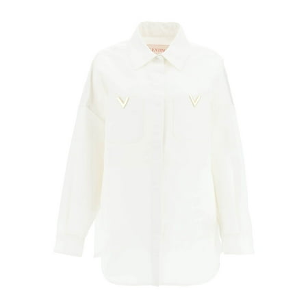 

Valentino overshirt in silk faille v gold