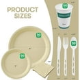 thumbnail image 5 of FREE SHIPPING COMPOSTIE 350pcs Compostable Sugarcane & Plant Starch Paper Plates Set for 50 Guests, Disposable Tableware Set for Events Parties Weddings: Biodegradable Plates, Cutlery, Cups, Napkins, 5 of 5