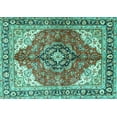 thumbnail image 1 of Ahgly Company Indoor Rectangle Medallion Turquoise Blue Traditional Area Rugs, 4' x 6', 1 of 4