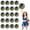 Blue+Gold, variant on Cheerleading Pom Poms 18 Pcs with Straight Handle, Handheld Squad Pompoms for Sports Team Cheer Spirit Games, Dance Party Adults