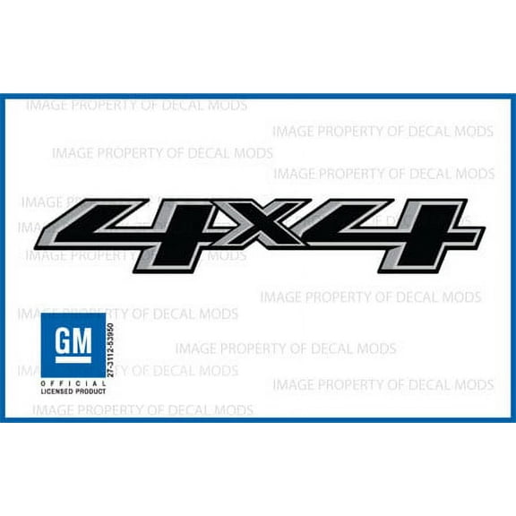 Decal Mods 4x4 Truck Black & Gray Decals Stickers fits Chevy Silverado - FBG (2014-2018) Bedside (Set of 2)