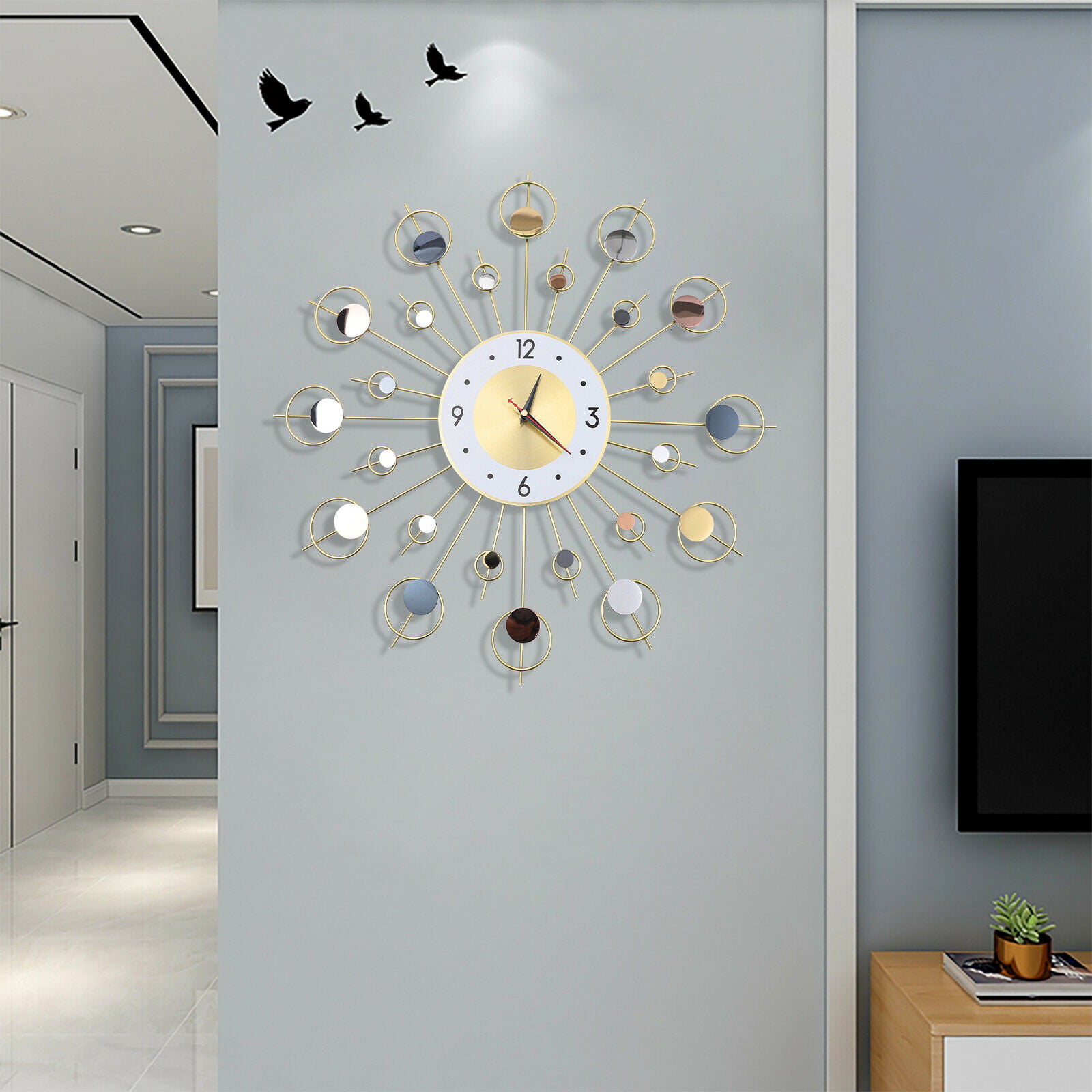 European Retro Rectangular Home Living Room Decoration Wall Clock Bar Decorat HG 