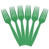 JAM Paper Plastic Forks, Green, 100 Disposable Forks/Box