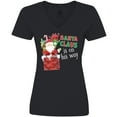 thumbnail image 3 of Inktastic Santa Claus is on His Way Christmas Women's V-Neck T-Shirt, 3 of 5