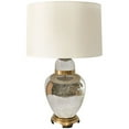 thumbnail image 2 of Benjara BM229513 29 in. Glass Urn Table Lamp with Drum Shade, Off White & Silver, 2 of 5
