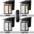 thumbnail image 5 of Black Rectangular Outdoor Solar Wall Lights Dusk to Dawn Exterior Sconces with Remote Control 2 Pack, 5 of 8