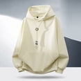 thumbnail image 1 of MHFRRA Sudadera con Capucha Informal de Manga Larga para Hombre, Cómoda, Ligera, Transpirable, Mezcla Suave para Uso Diario Beige, 1 of 3