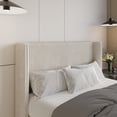 thumbnail image 2 of Home Design Lenox Twin Upholstered Wingback Headboard, Soft Corduroy, Light Beige, Easy to Assemble, 2 of 8