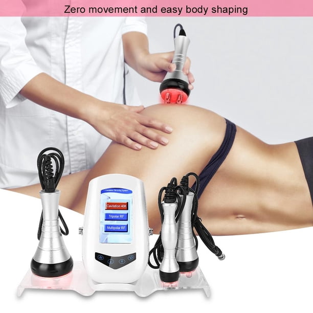 3 en 1 RF Máquina de adelgazamiento por vacío ultrasónica, instrumento de belleza para quemar grasa de radiofrecuencia de cavitación Vacío Fat Celulitis Eliminación para el Cuello, Vientre, Cintura Ecomeon no