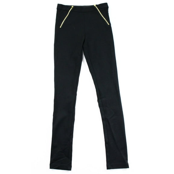 INC NEW Solid Deep Black Womens Size 2 Skinny-Leg Zipped-Waist Pants